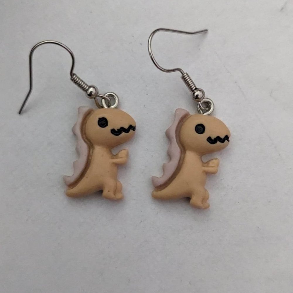 Tan Dino Earrings
